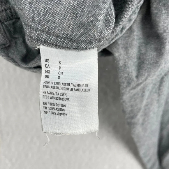 American Eagle Shirt Mens Sz S Gray Soft Flannel Button Down Classic Long Sleeve - Picture 9 of 10